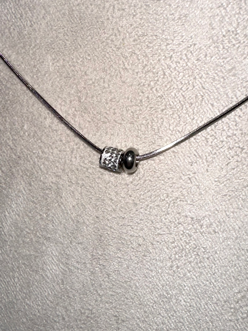 Snake chain] double ring necklace