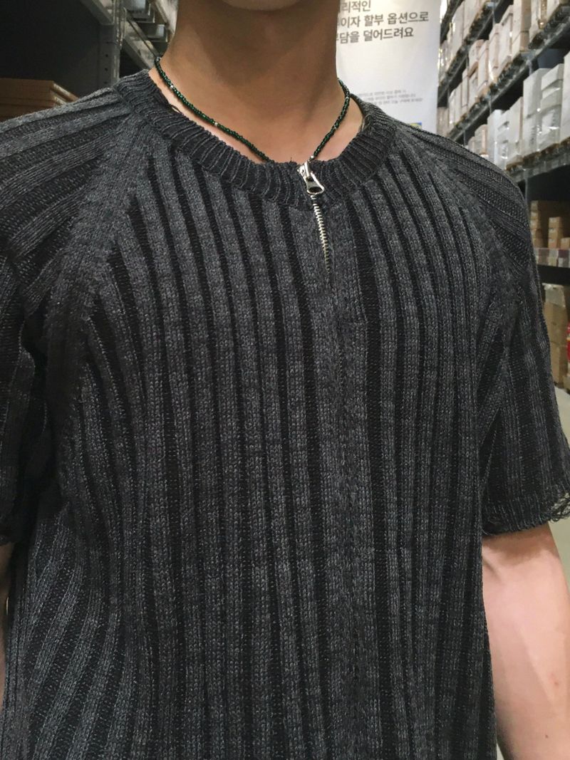 DL Ribbed Half Summer Zip-up 4C