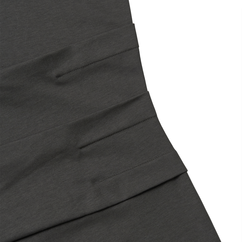 MULTI-WAY SNAP DRAPE DRESS (CHARCOAL)