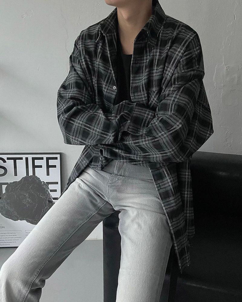 90's Prague Deck Check Over Shirt (2 colors)