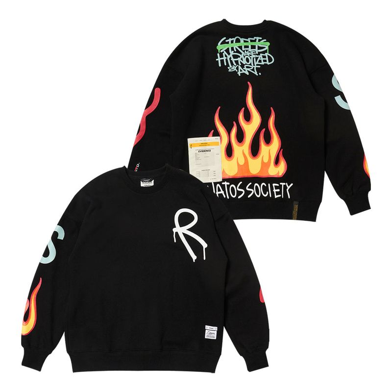 STIGMA(スティグマ)の「FIRE OVERSIZED CREWNECK BLACK / IVORY(Tops)」