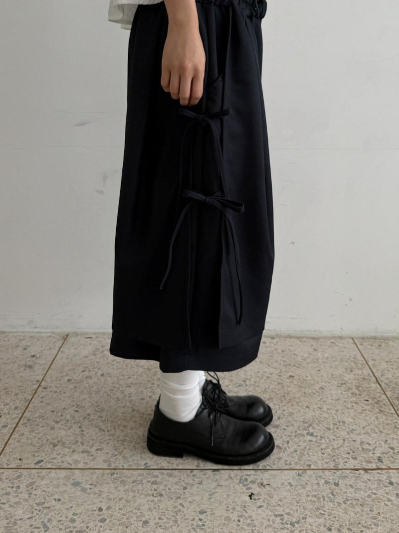 side ribbon wrap pants