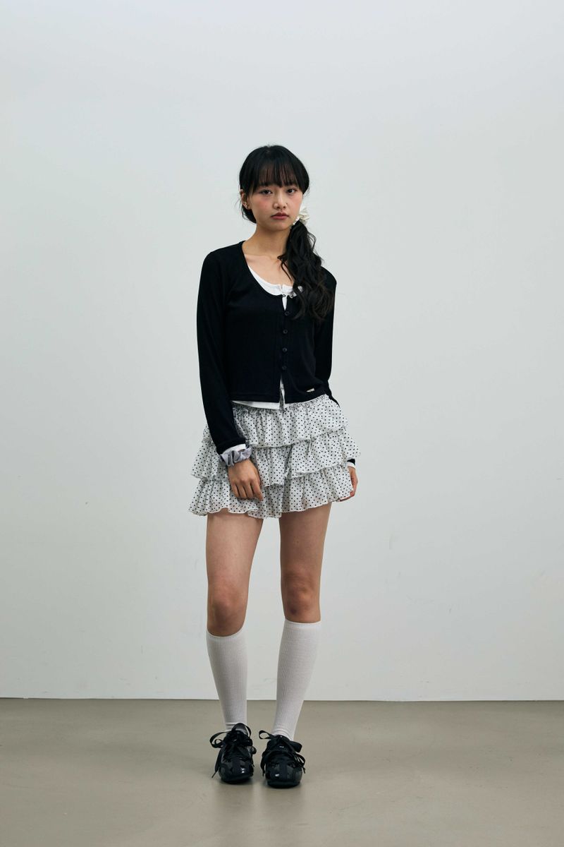 MINI HEART CANCAN SKIRT PANTS / WHITE