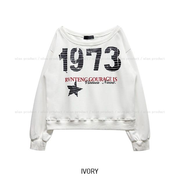 Benki Vintage One-Shoulder Sweatshirt