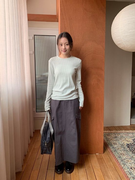 BAON（バオン）の「Ferns Cargo Cotton Long Skirt（Skirts）」