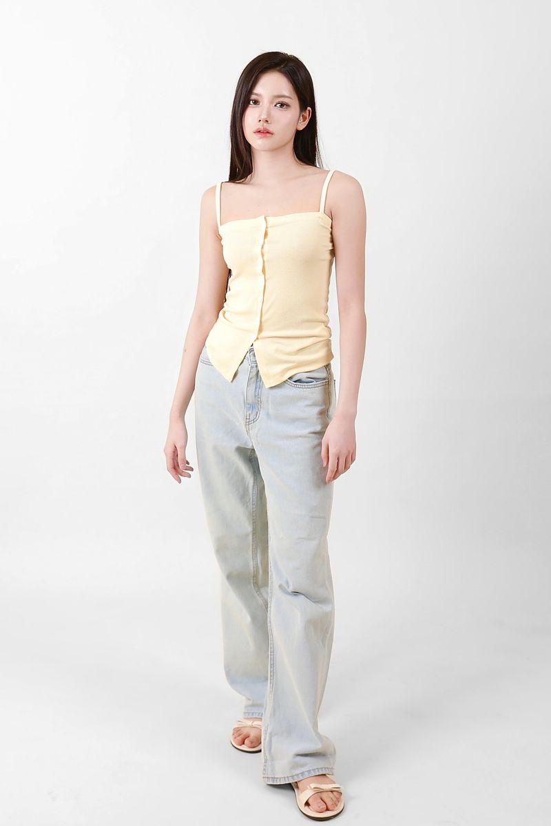 Button Sleeveless Top Yellow