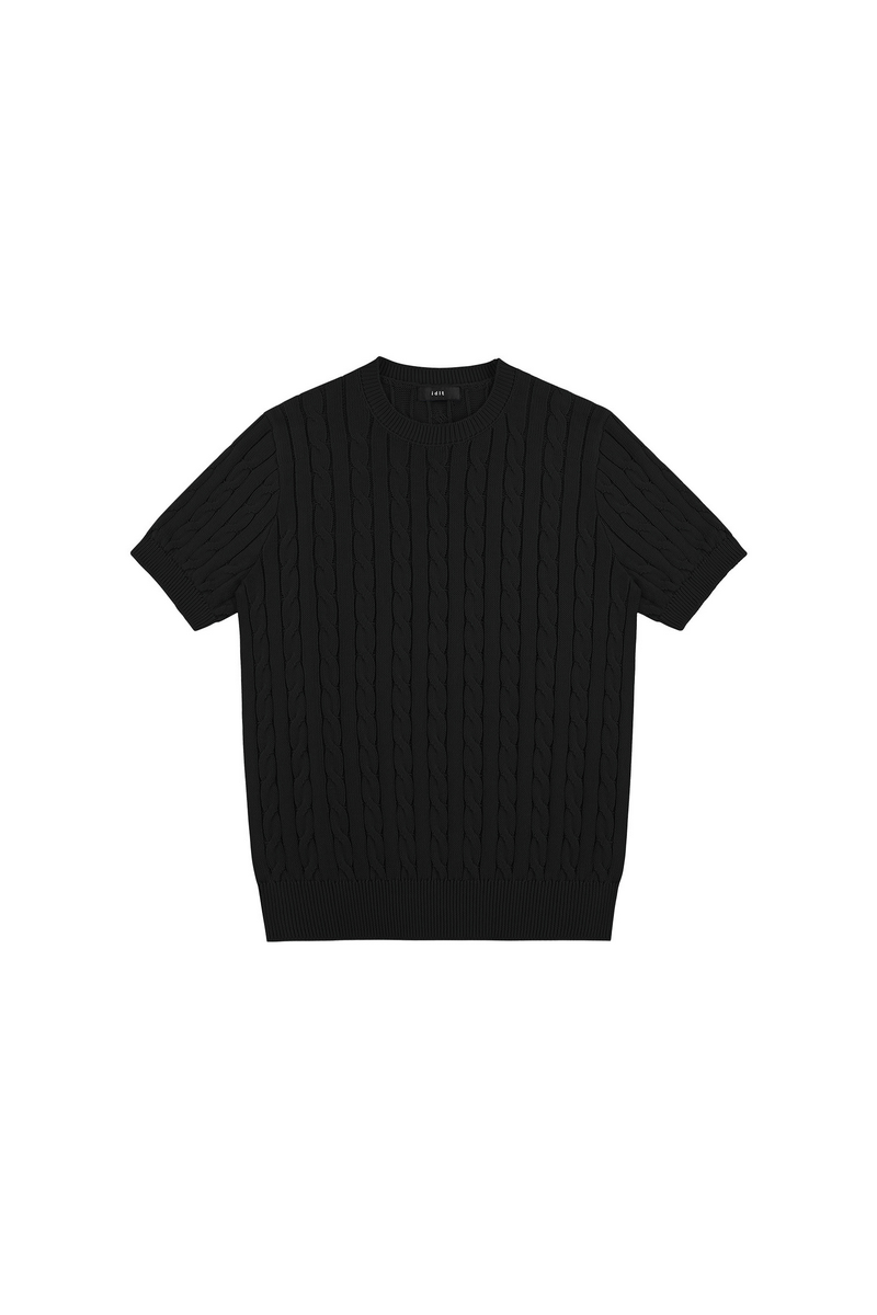 ケーブル ニット クルーネックTシャツ