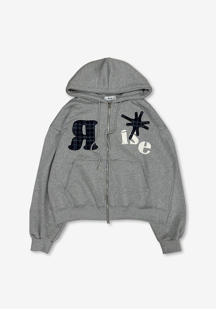 DO RIZE Patch Crop Hoody Zip-up