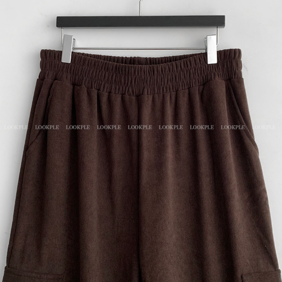 [In-house production]  First Corduroy Cargo String Wide Pants
