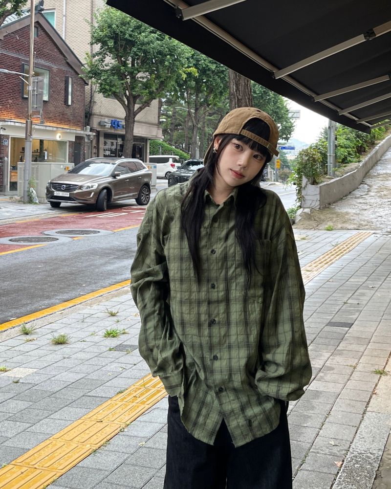 Oa Rinkle Checkered Long Sleeve Shirt