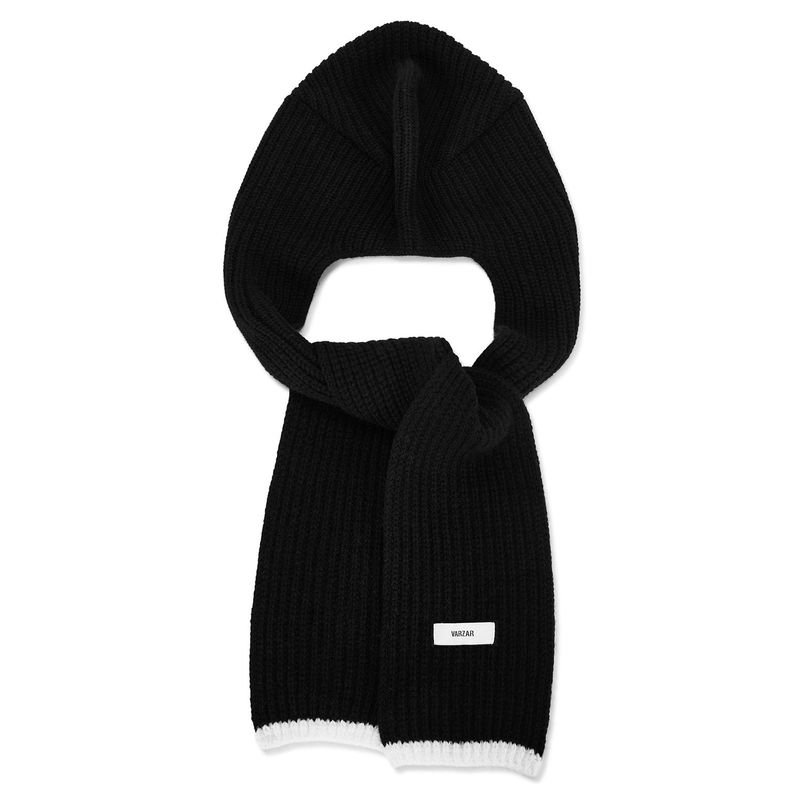 VARZAR Logo Label Hood Muffler / Black