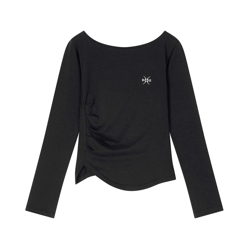 kitsch&kiss（キッチアンドキス）の「Shirred Slit Embroidered Long Sleeve (26FTP-LSTS08)（Tops）」