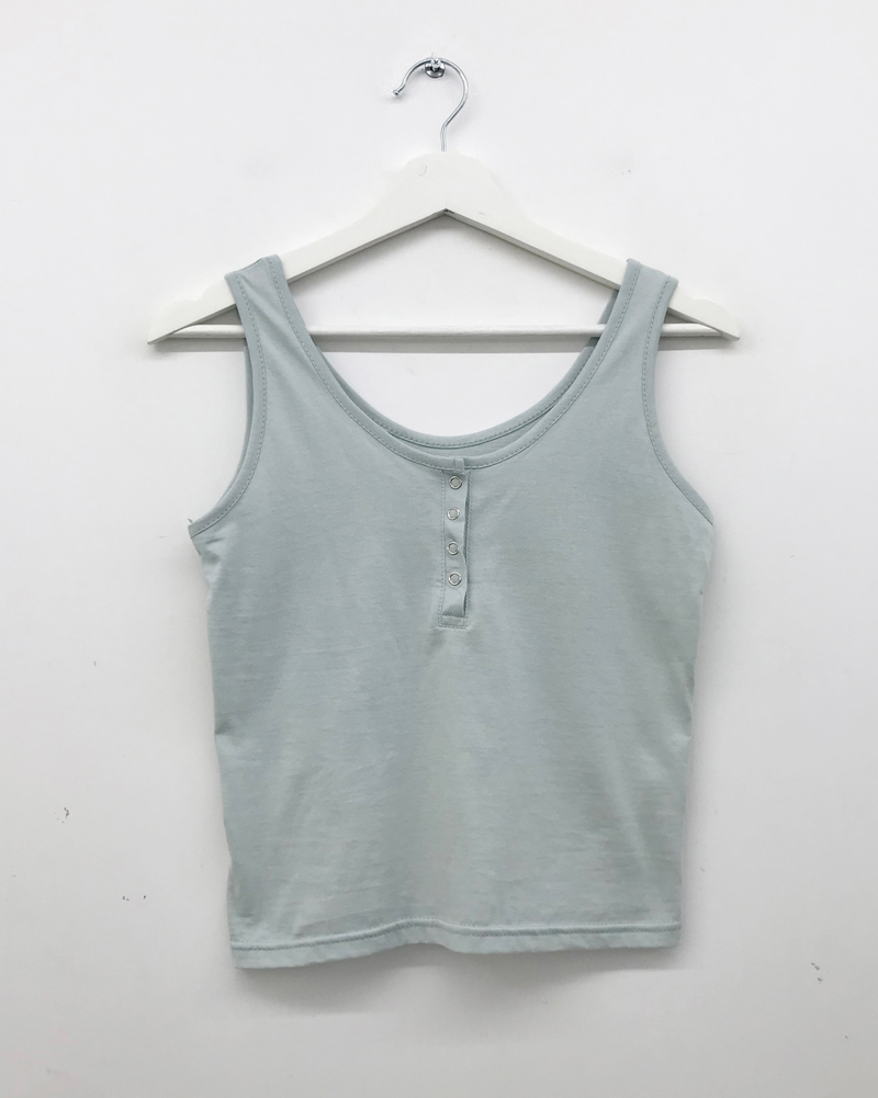 Classic Henry Button Sleeveless (4color)
