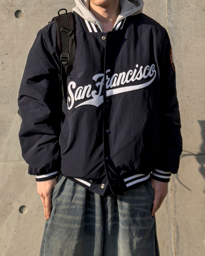 Sanver Lettering Varsity Padding Jumper