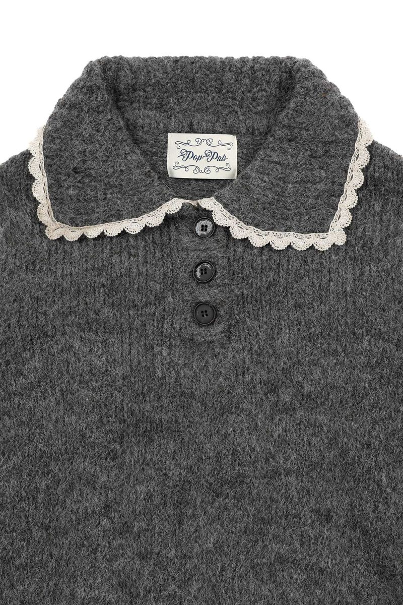 Anna Wool Collar Knit [Gray]