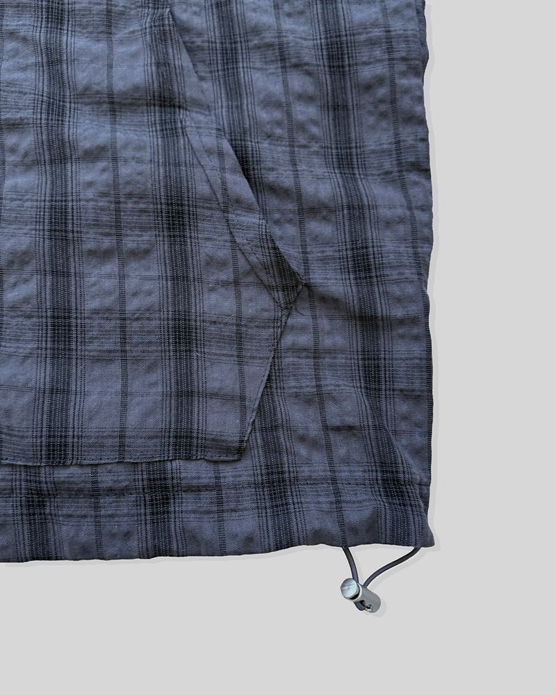 Crinkle Check Hooded Anorak Vest