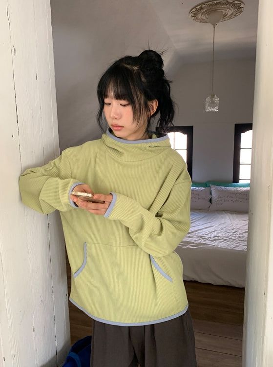 BAON（バオン）の「[unisex] シャーン オーバーフィット ワッフル ジッパー フーディー（トップス）」