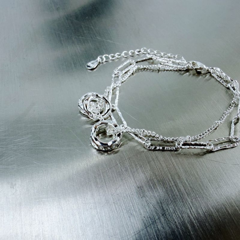 Dual Ring Layered Chain Bracelet
