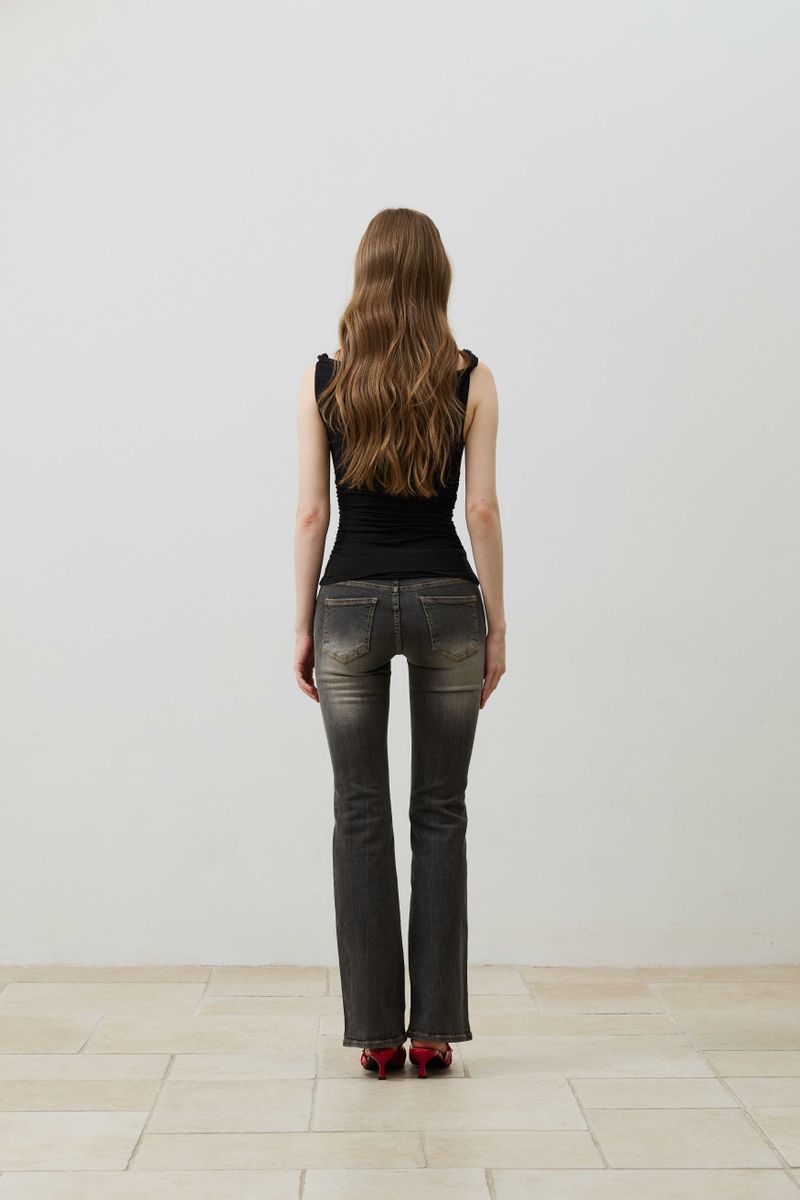 CIEL BOOTCUT DENIM PANTS / BLACK