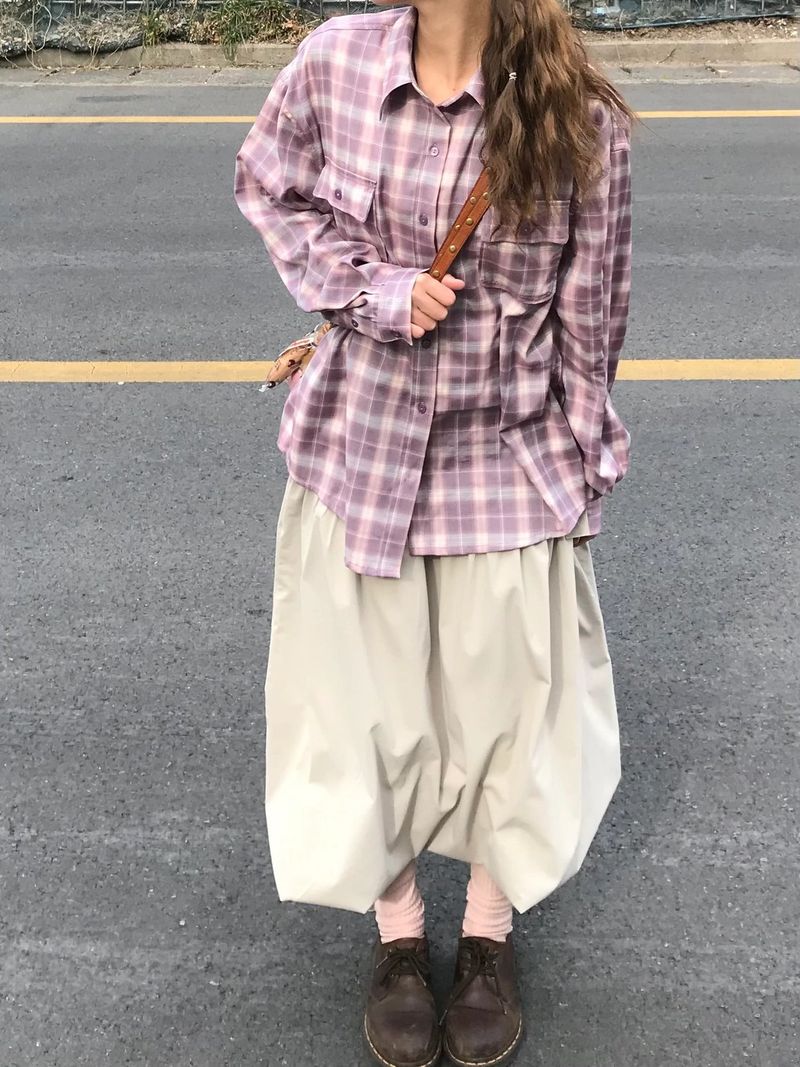 hina daily check shirts