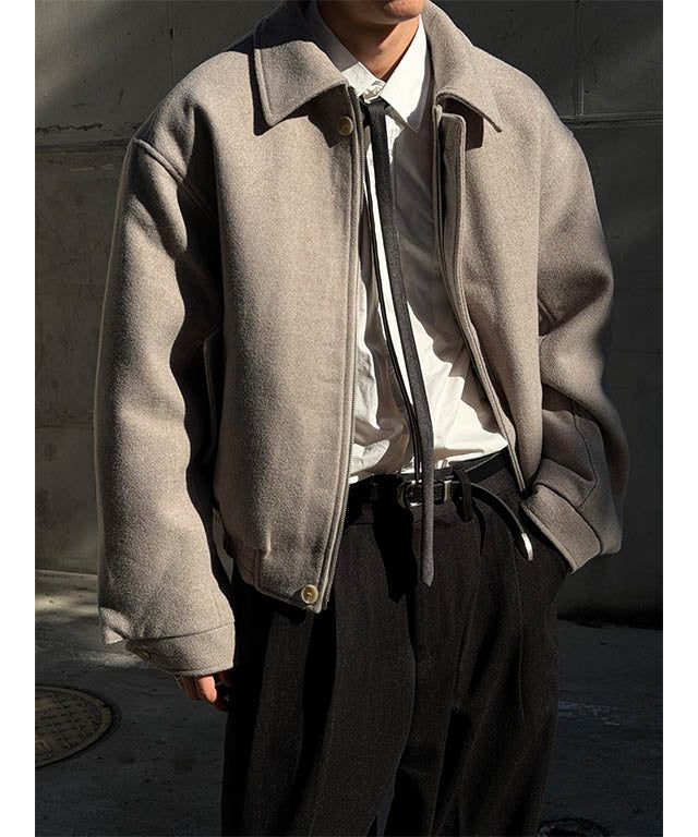 [F/W] Herringbone crop blouson jacket(2color)