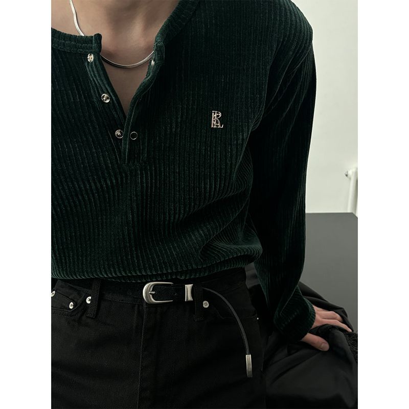 [MADE] Velvet golgi henry neck knit sleeves(3color)