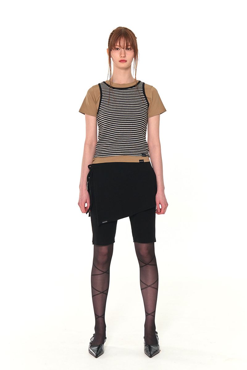 BIKER LAP SKIRT SHORTS (BLACK)