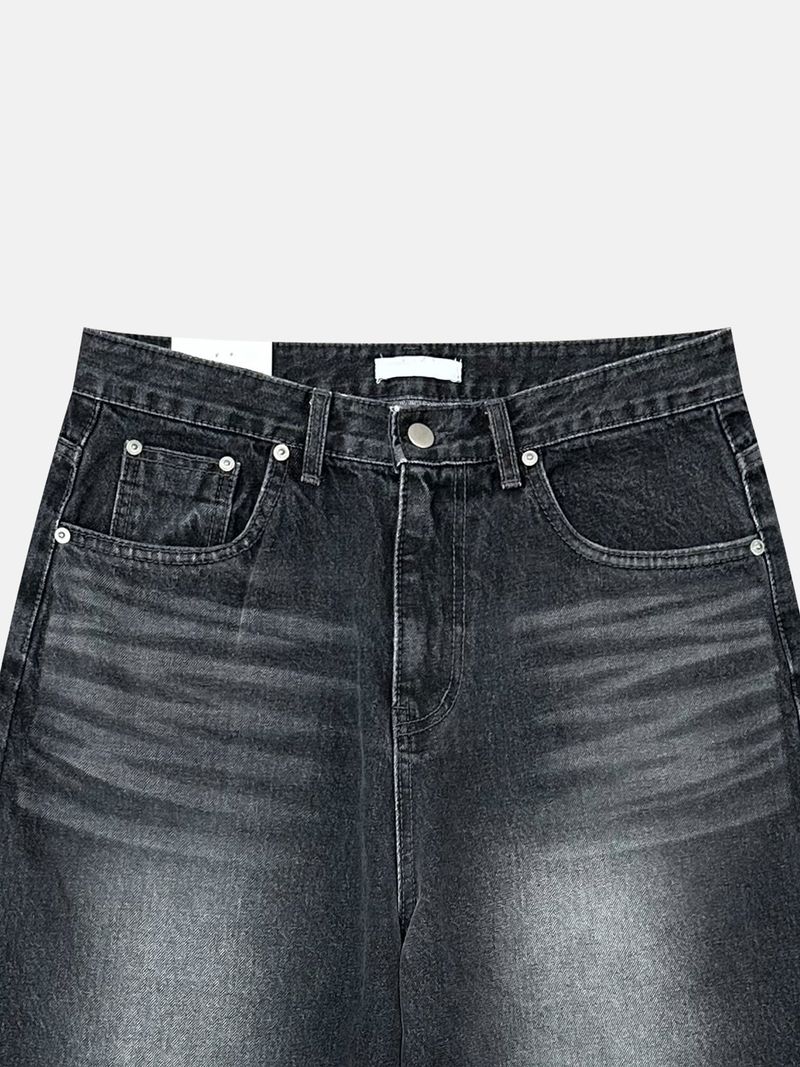 Bes black wide denim pants
