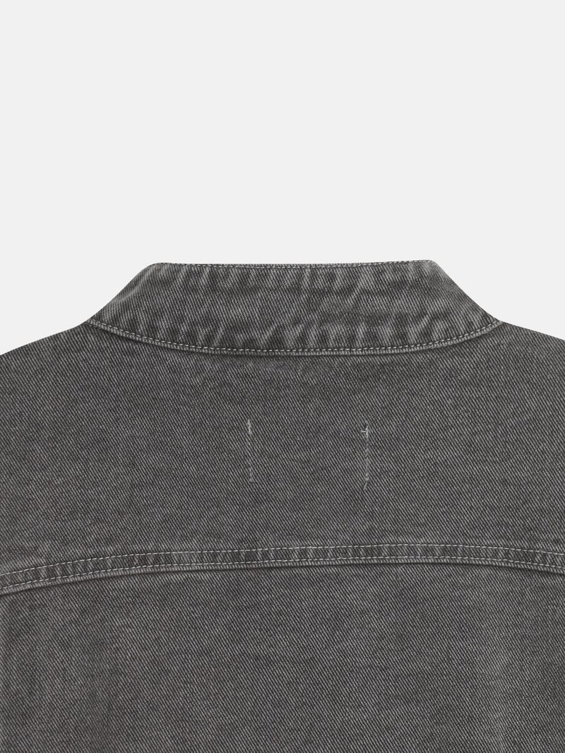 Crop Biker Washing Jacket