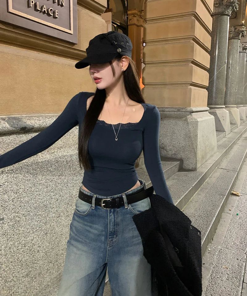 BEIDELLI（ベイデリー）の「[ORIGIANL] Syueol Lace V-Neck Shirring T-Shirt（Tops）」