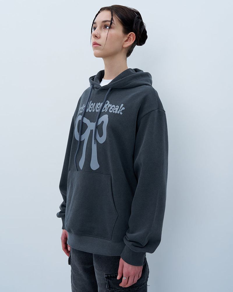 NEVER BREAK PIGMENT HOODIE-CHARCOAL