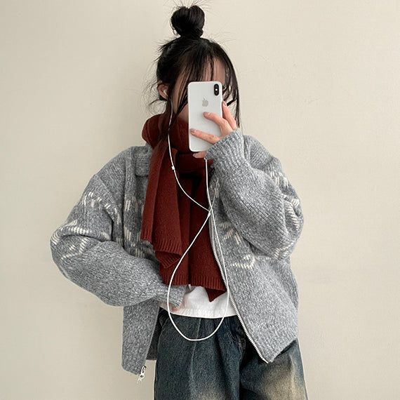 hijjoo（ハイチュー）の「チェンリーノルディックツーウェイニットジップアップ（トップス）」