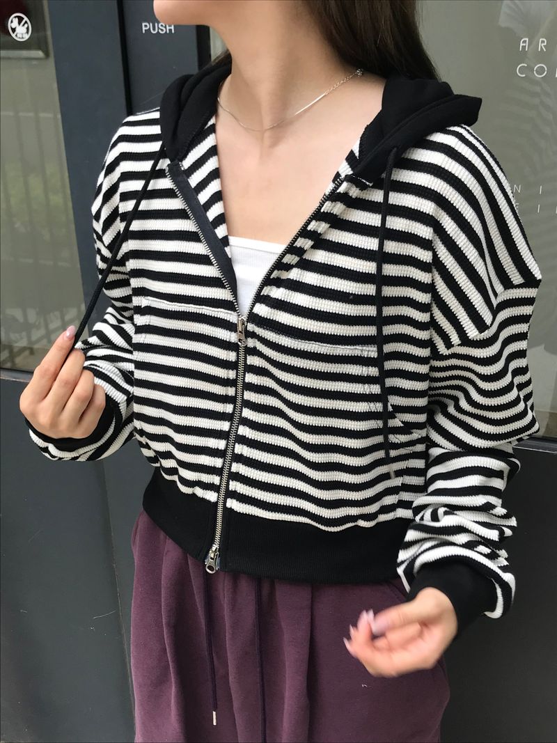 Camila stripe zip up