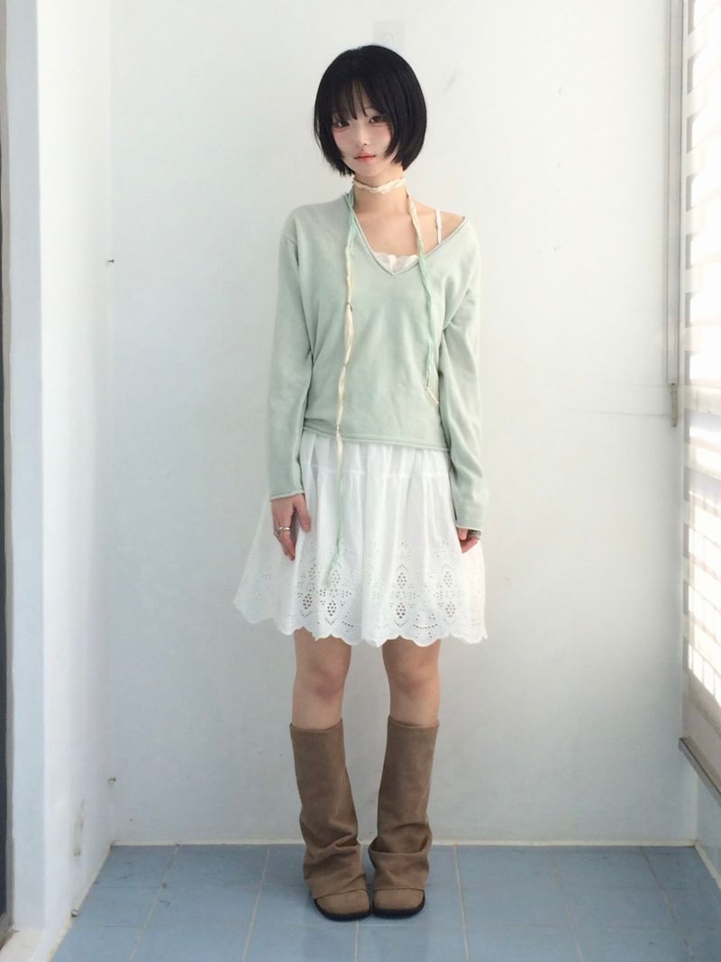 Soft V-neck Layered Knitwear