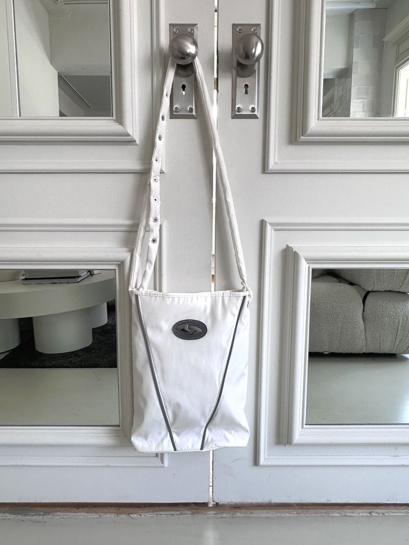 Byten Nylon Snap Button V Logo Crossbody Bag