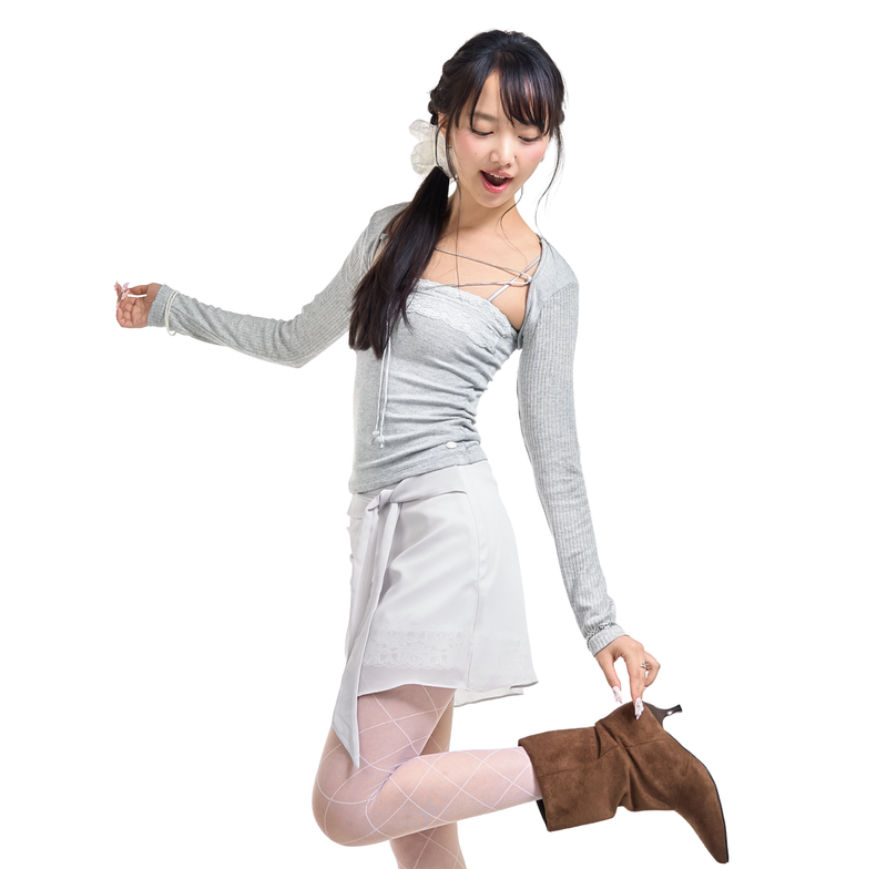 LILY LACE BOLERO SET-UP [GREY]