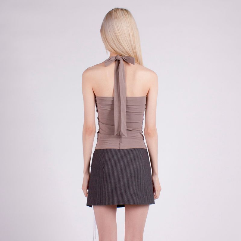 [RE-STOCK] HALTER SPAN TANK TOP / MOCHA