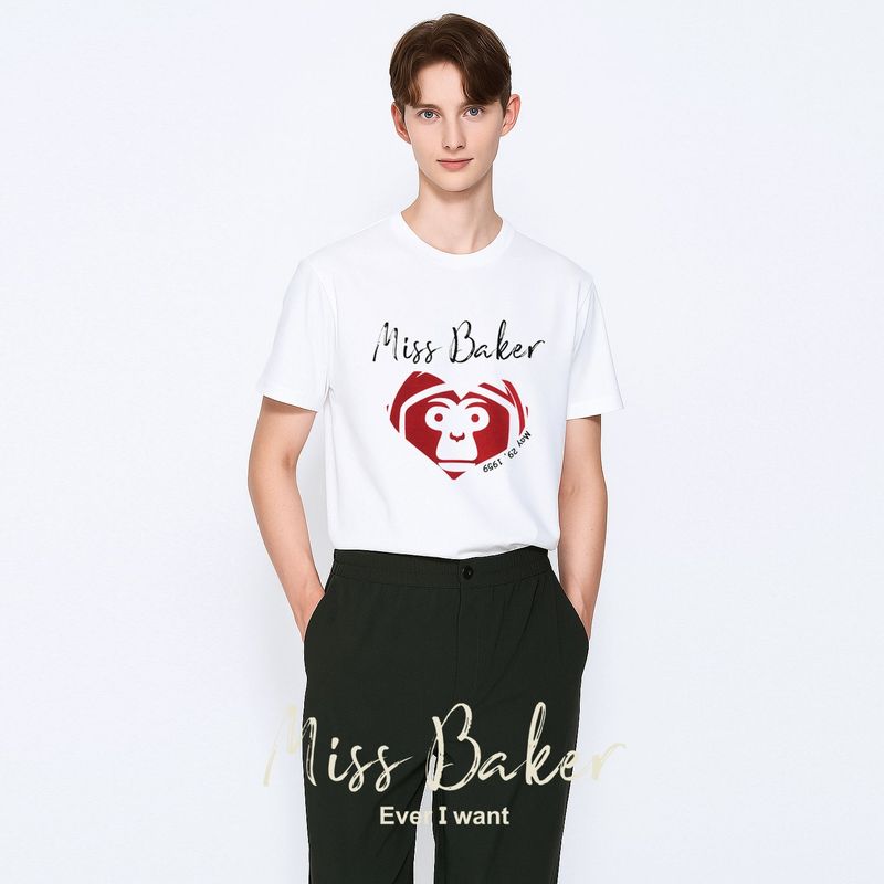 Miss Baker（ミスベイカー）の「ハートバイカーTシャツホワイト / レッド(MAN)（トップス）」