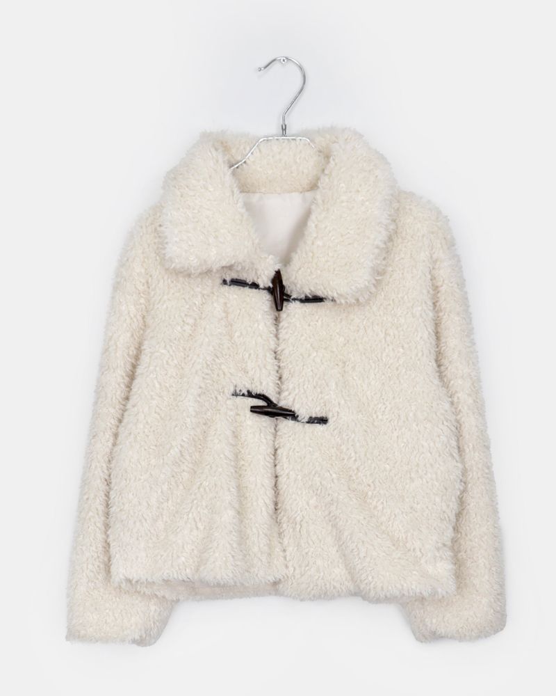 Oren Fuzzy Faux-Fur Toggle Coat