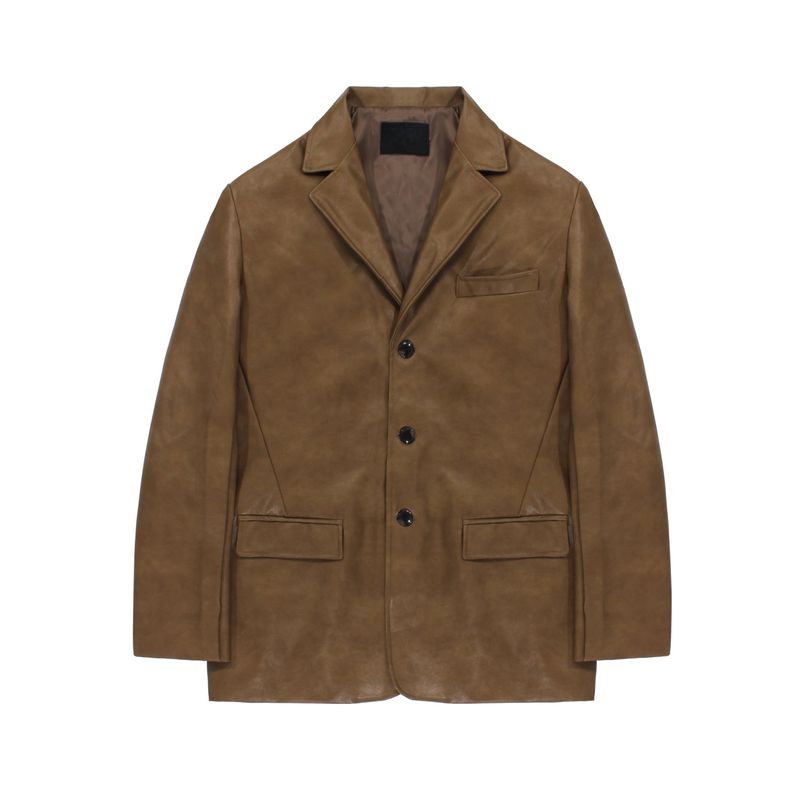(UNISEX) エドレザーオーバーブレザー