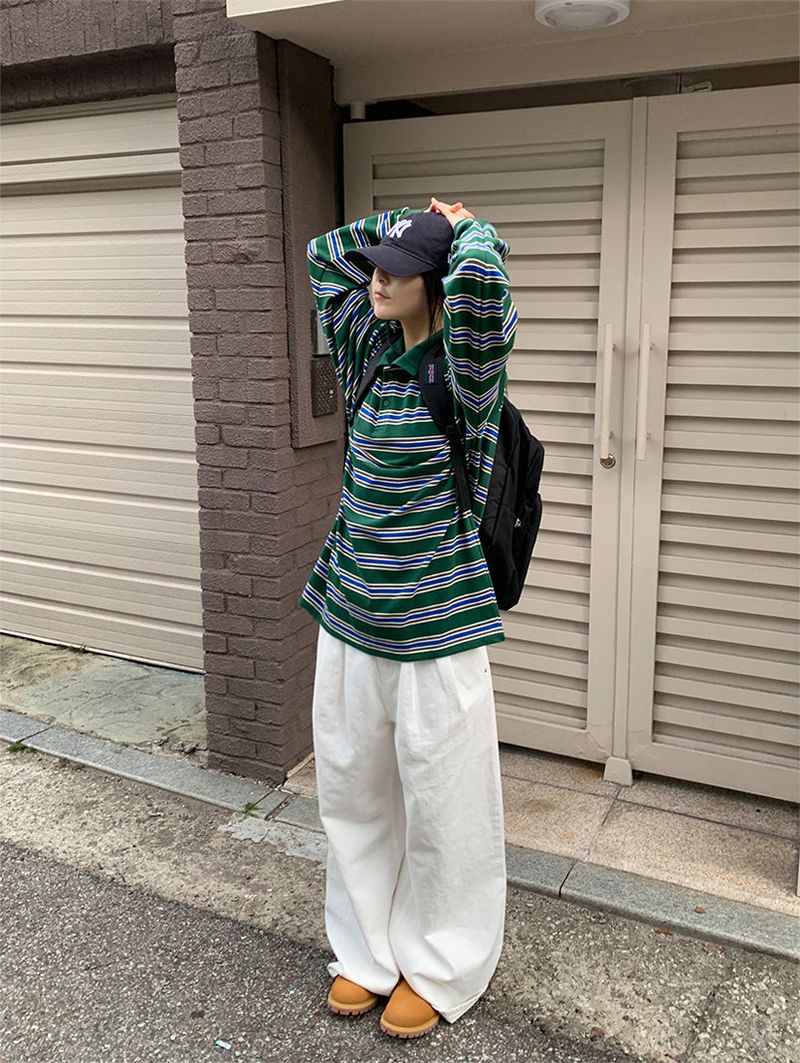 SLAB PINTUCK WIDE JEANS (3C)
