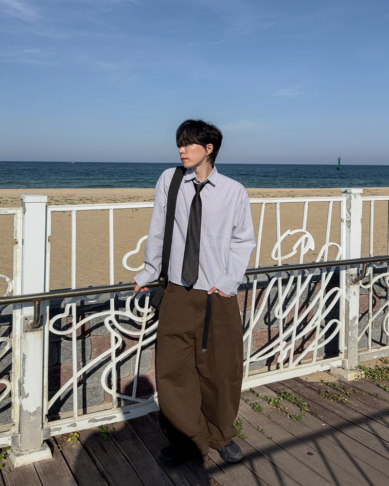Bino Curved Wide Cotton Pants