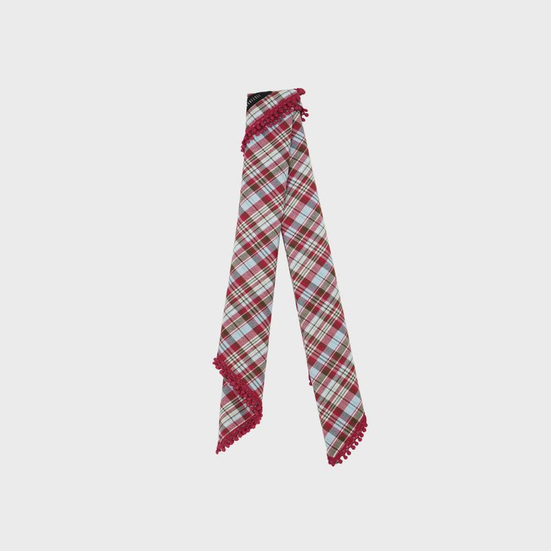 Check Lace Scarf (red)