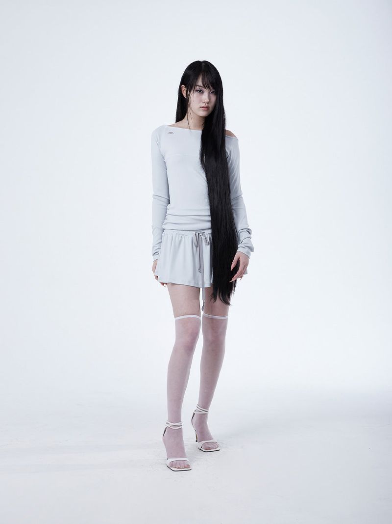 RAGLAN METAL LOGO DRESS [LIGHT GRAY]