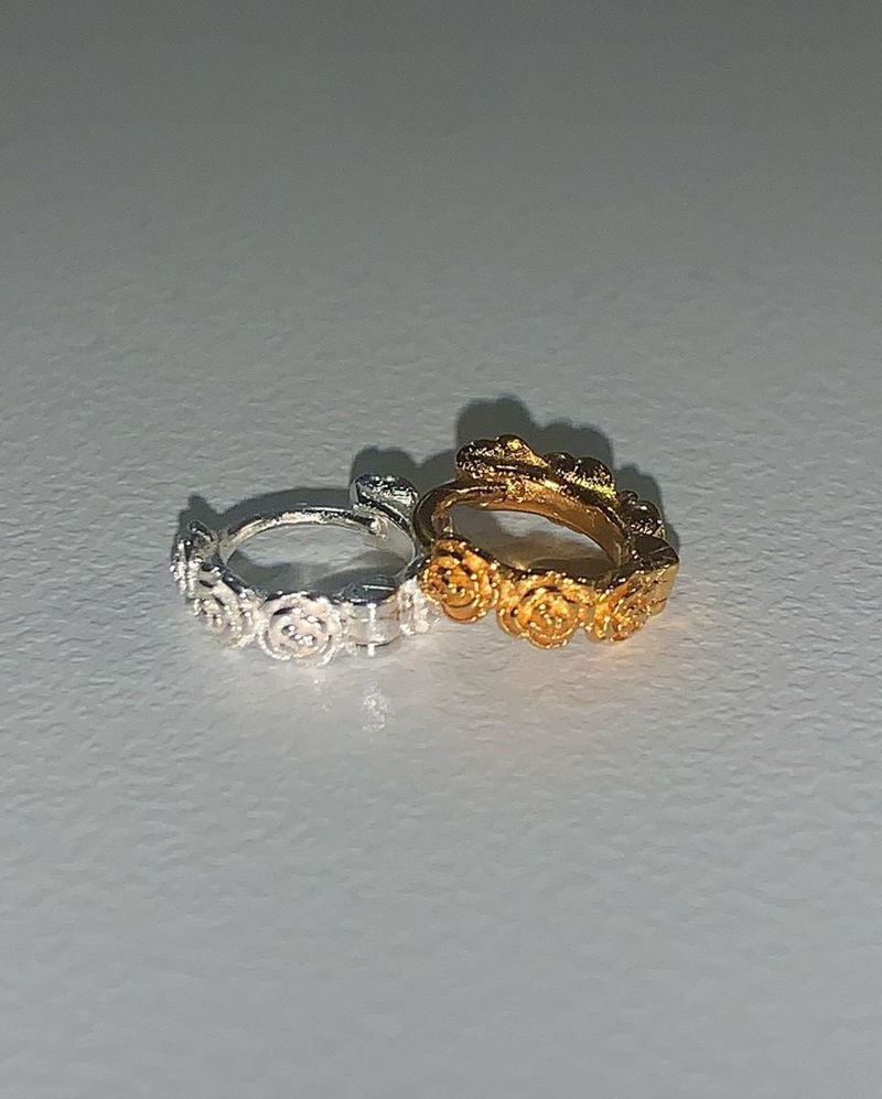  (silver925) ミニローズワンタッチピアス *silver