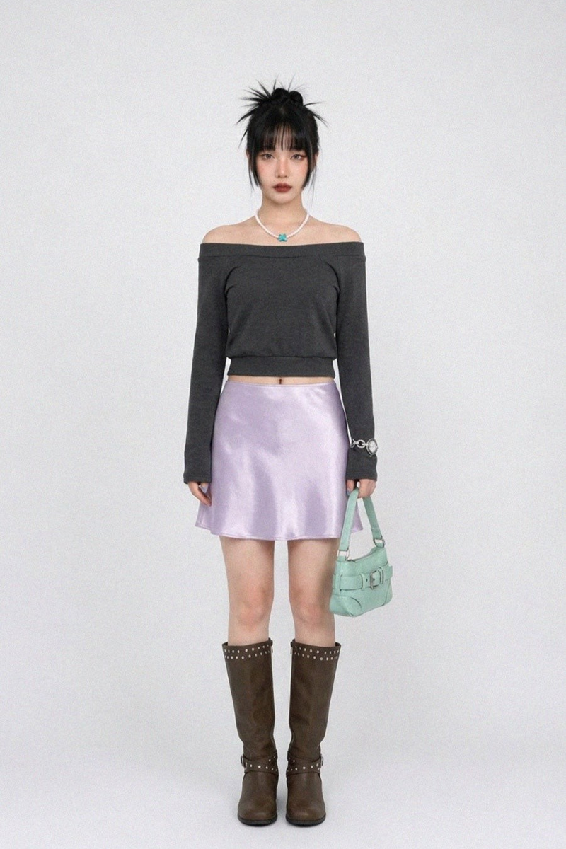 SATIN A-LINE MINI SKIRT (5COLORS!)