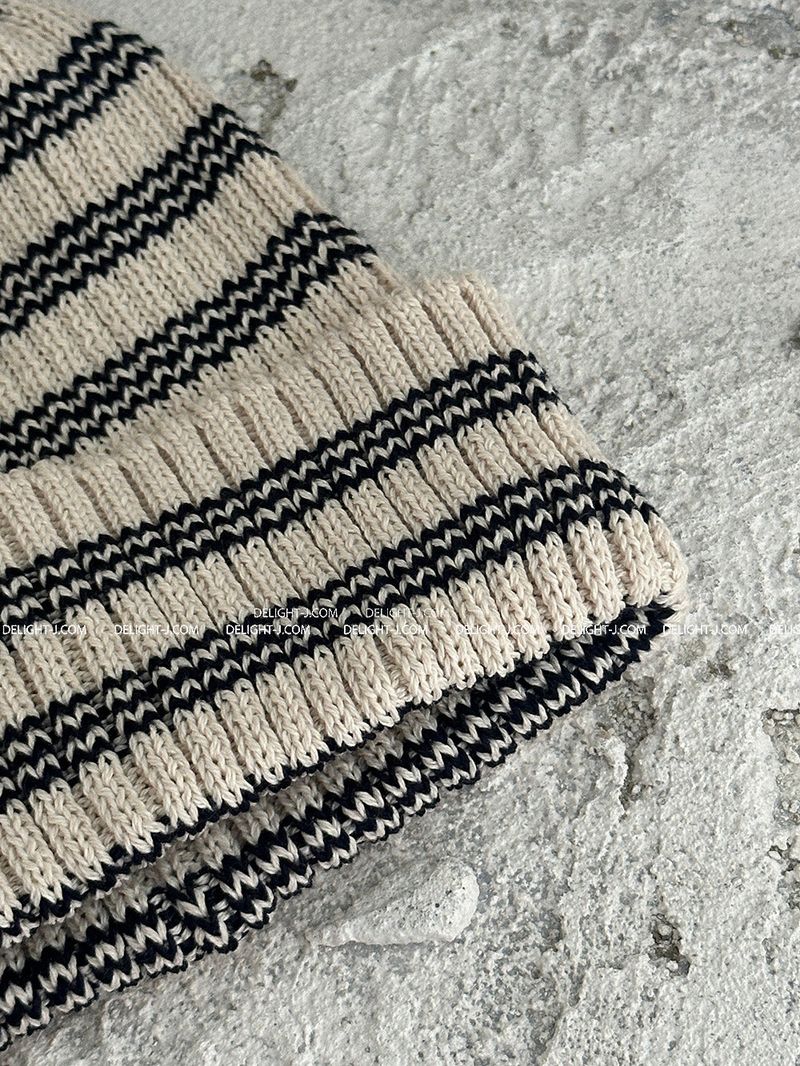 Stripe roll-up beanie