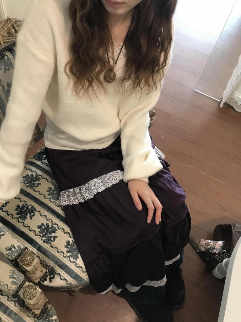seter lace v-neck knit 