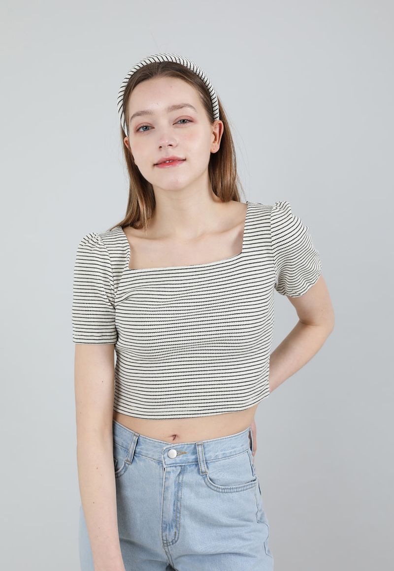 Stripe Puff T-shirt Ivory