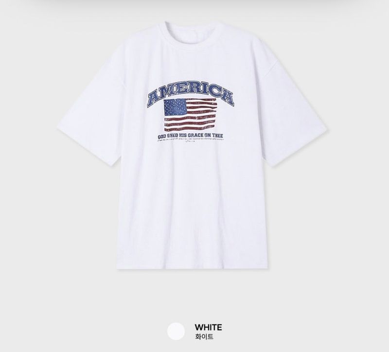 Look Graphy America Graphic Print Oversized Short Sleeve T-Shirt